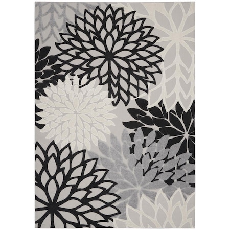 Palacedesigns 8 x 11 ft. Black Gray White Indoor & Outdoor Area Rug PA2627844